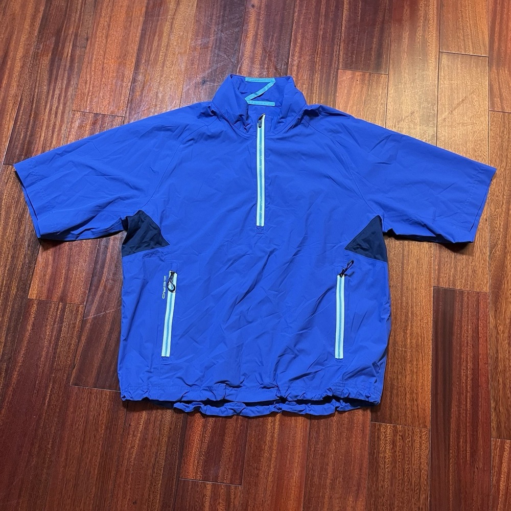 Zero Restriction Mens Large Blue Performance 1/4 Zip Pullover Windbreaker Golf